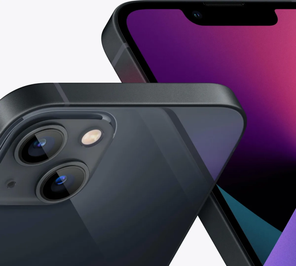 Смартфон Apple A2633 iPhone 13 128Gb 4Gb темная ночь моноблок 3G 4G 1Sim 6.1" 1170x2532 iOS 16 12Mpix 802.11 a/b/g/n/ac/ax NFC GPS GSM900/1800 GSM1900 Protect