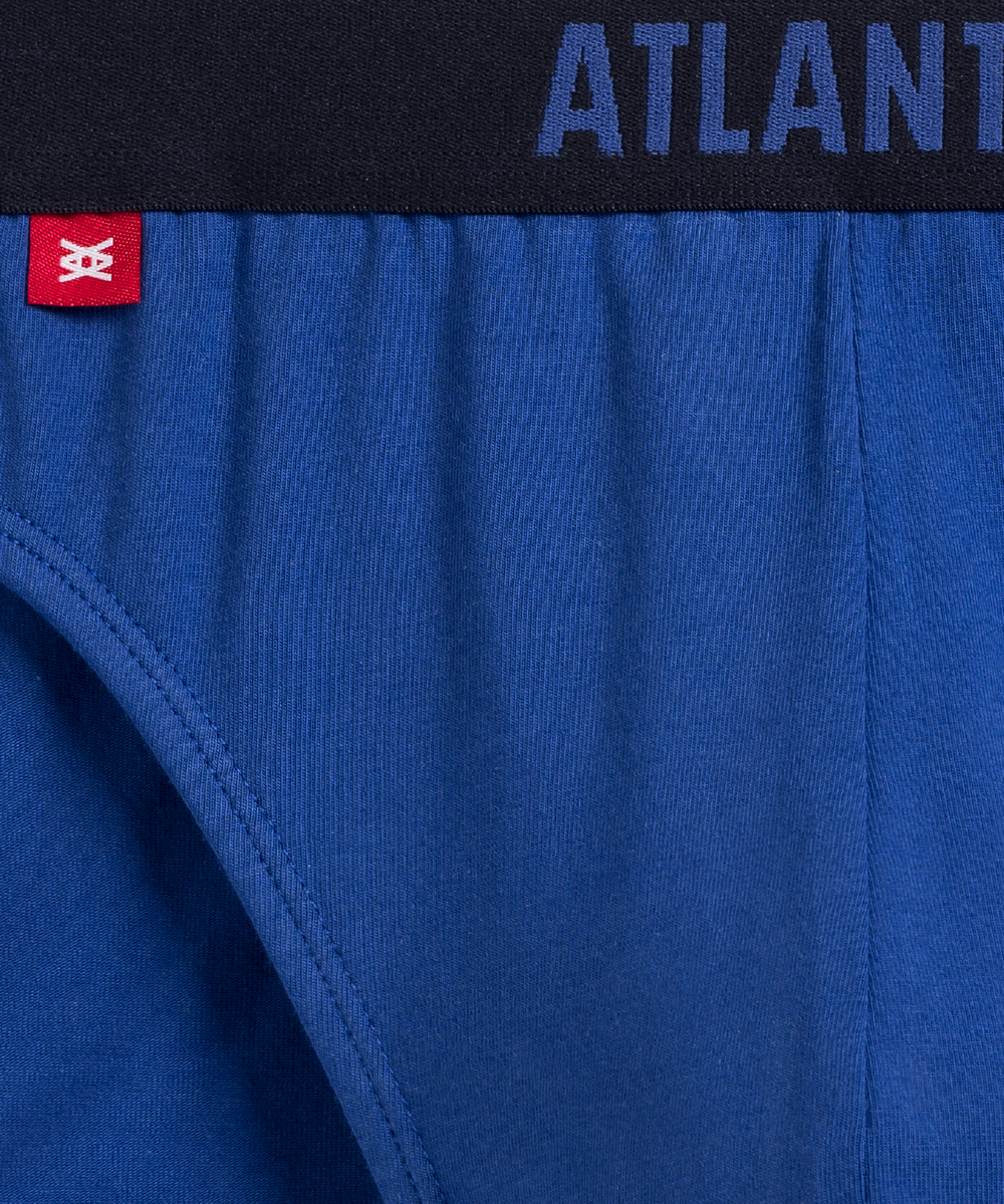 Мужские трусы слипы спорт Atlantic, набор 3 шт., хлопок, темно-синие + голубые, 3MP-158