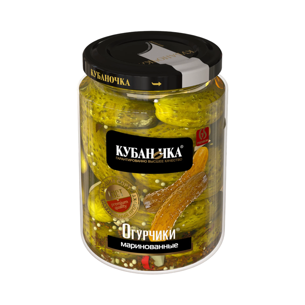 Огурцы маринованные ТМ Кубаночка ст/б 720 гр