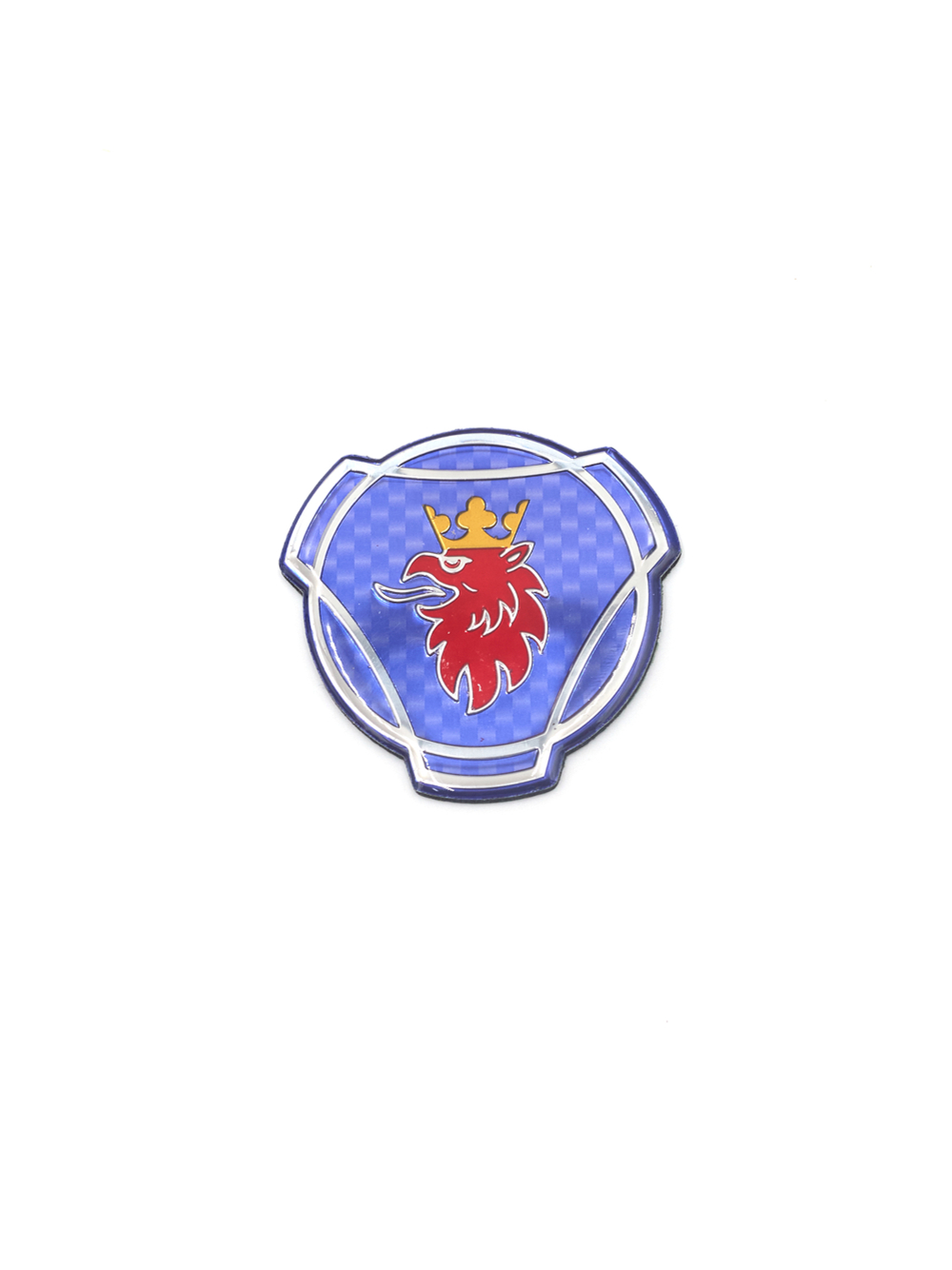 Наклейки / Шильды для автомобиля SCANIA (полиуретан 5,3х5,3 см). 2 шт. в комплекте. Синие с красным лого СКАНИЯ