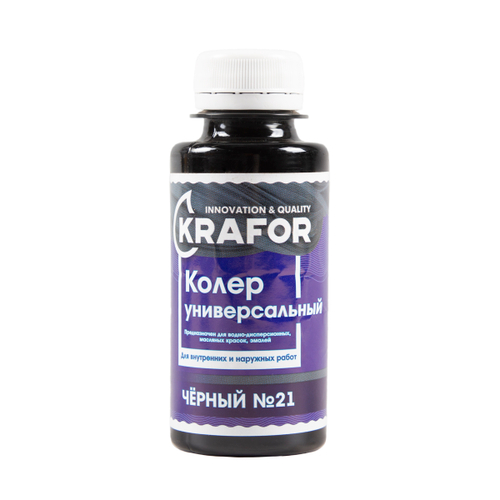 Колер универсальный Krafor №21, черный, 100 мл, 32169