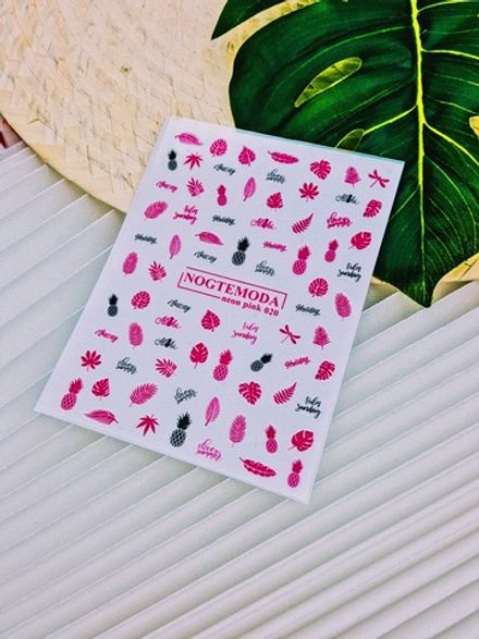 Nogtemoda Наклейки для ногтей Neon Pink 020