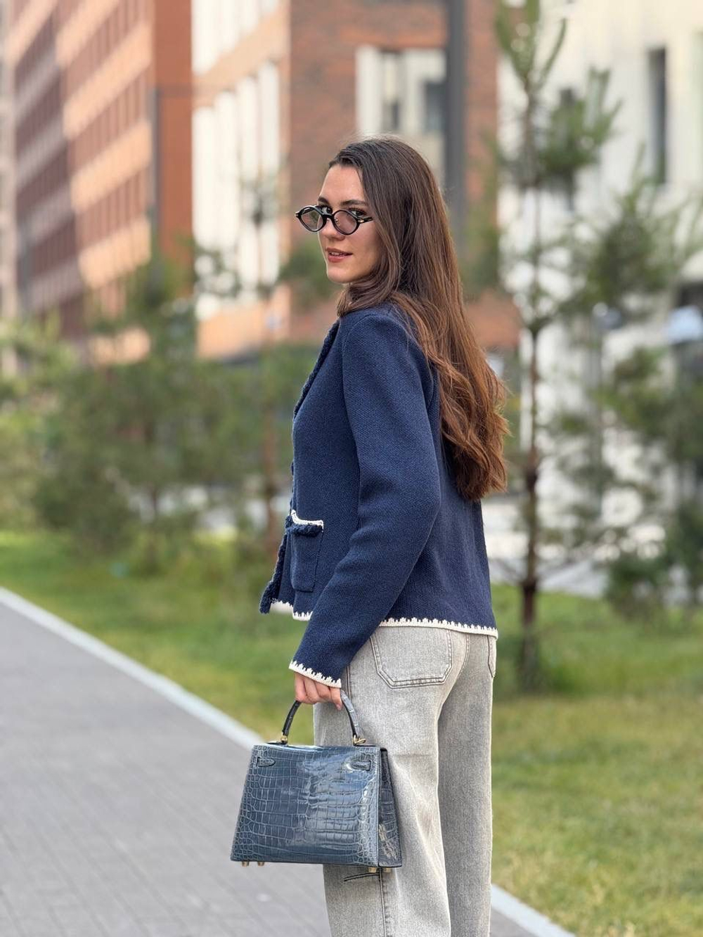 Сумка Hermes из кожи крокодила 25 см