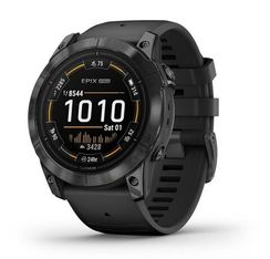 Умные часы Garmin Epix Pro (Gen 2) Standard Edition 51 mm Slate Grey, титановый угольно-серый, DLC, черный силиконовый ремешок