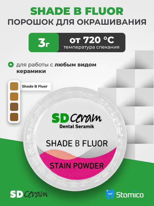 Порошковый краситель SD Ceram Stain powder Shade В Fluor, 3гр
