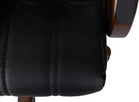 Кресло руководителя Бюрократ T-9932Walnut-Low черный кожа низк.спин. крестов. металл/дерево