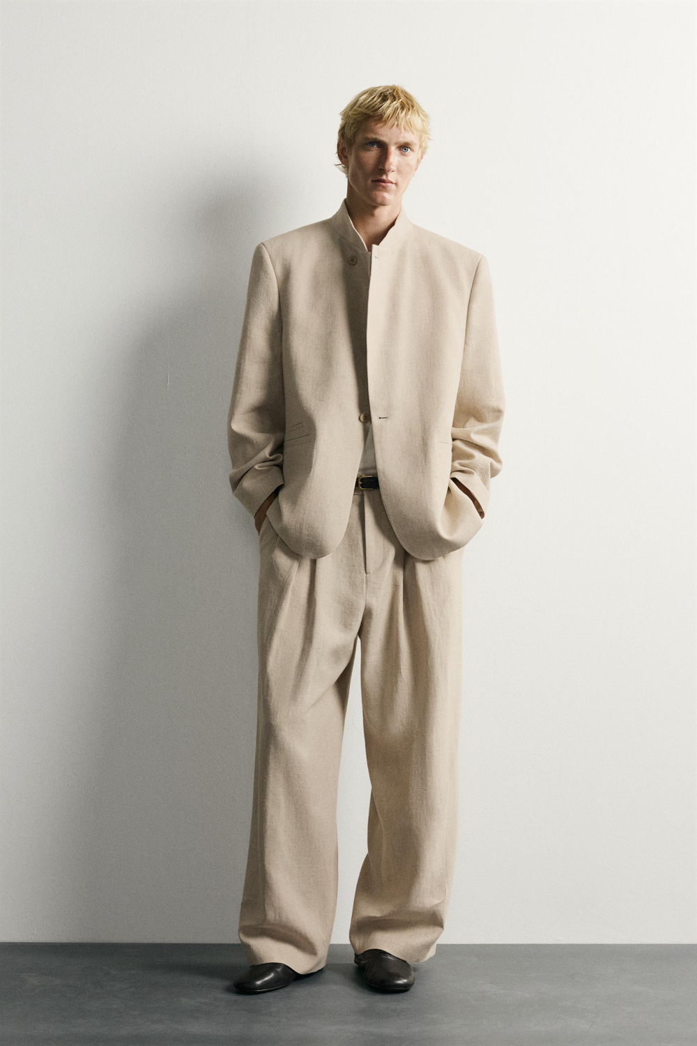 БРЮКИ СО СКЛАДКАМИ RELAXED FIT — ZARA