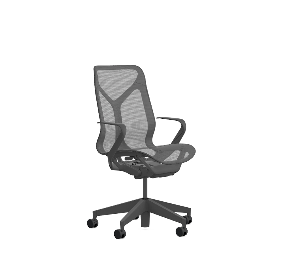 Кресло Herman Miller Cosm, средняя спинка, цвет Graphite, нерегулируемые подлокотники