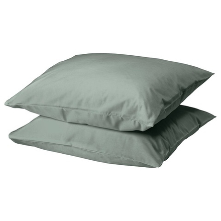 IKEA DVALA  (ИКЕА ДВАЛА)  -  Наволочка, серо-зеленая, 50x60 см