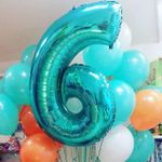 Шар (40"/102 см) Цифра, 6, Тиффани 1 шт.