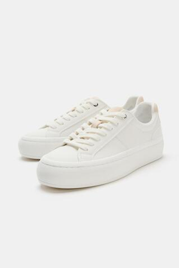 ZARA КРОССОВКИ С КОНТРАСТНЫМ ЗАДНИКОМ, БЕЛЫЙ