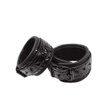 Черные виниловые наручники Sinful Wrist Cuffs (черный) (Цвет: черный)