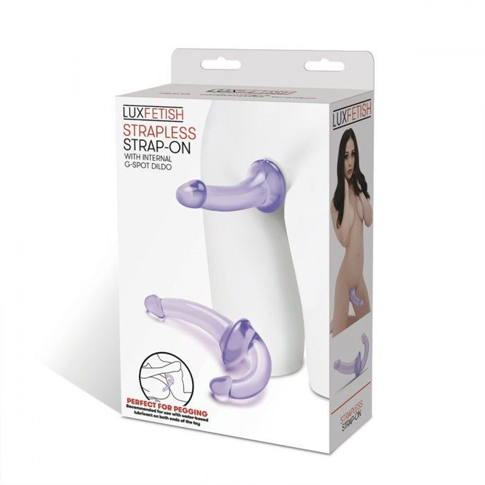Фиолетовый безремневой страпон Strapless Strap-On (Цвет: фиолетовый)