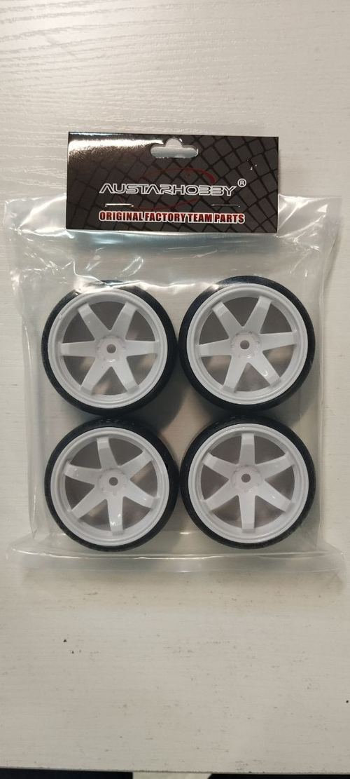Колеса для дрифта RC моделей 1/10, HSP, HPI, MST, Sakura цвет белый 4шт