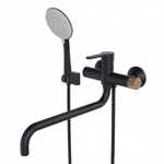 Смеситель для ванны и раковины 35k MIXLINE МЛ23-02(ML23-02) "Раунд" ЧЕРНЫЙ