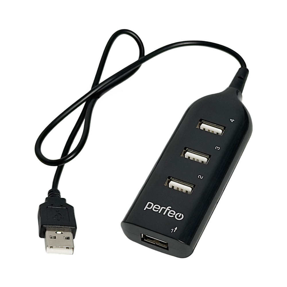 Perfeo USB-HUB 4 Port, (PF-H030 Black) чёрный