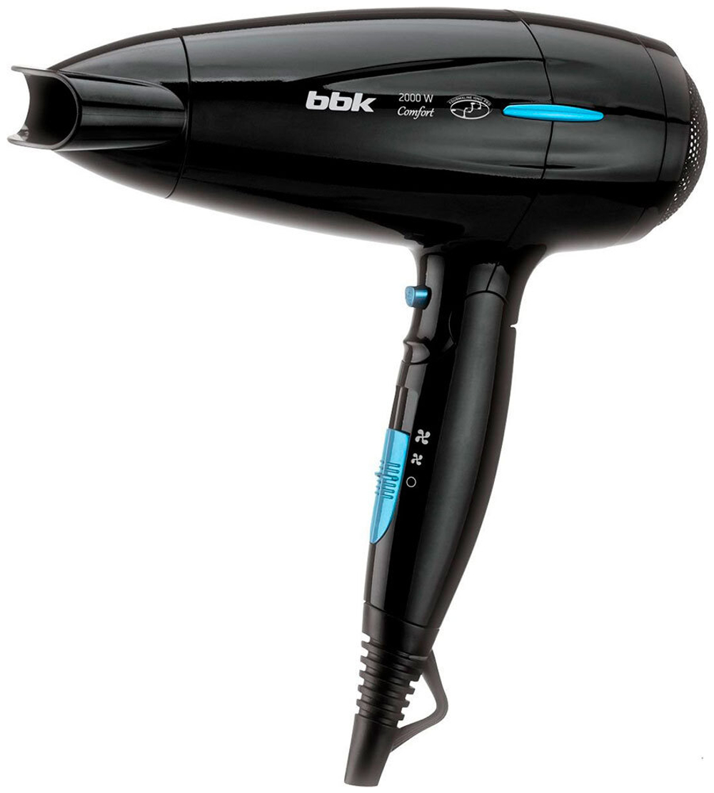 Фен BBK BHD 3201i чёрный/голубой