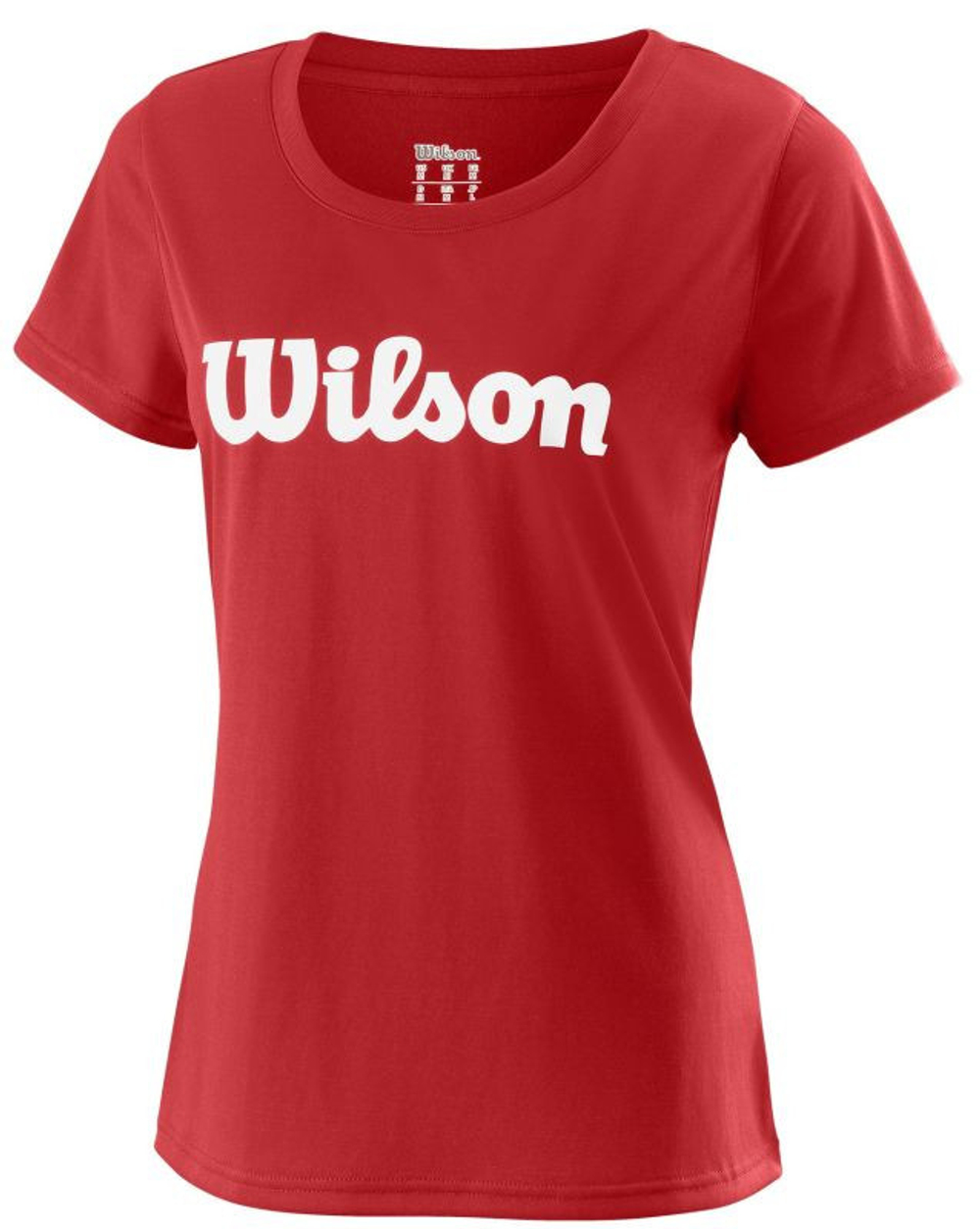Женская футболка теннисная Wilson W Uwii Script Tech Tee - red/white