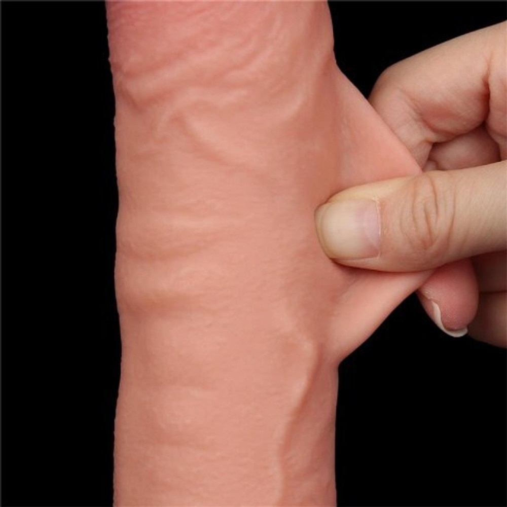 Фаллоимитатор Lovetoy Sliding Skin (24×4,3 см) с двойным покрытием телесный