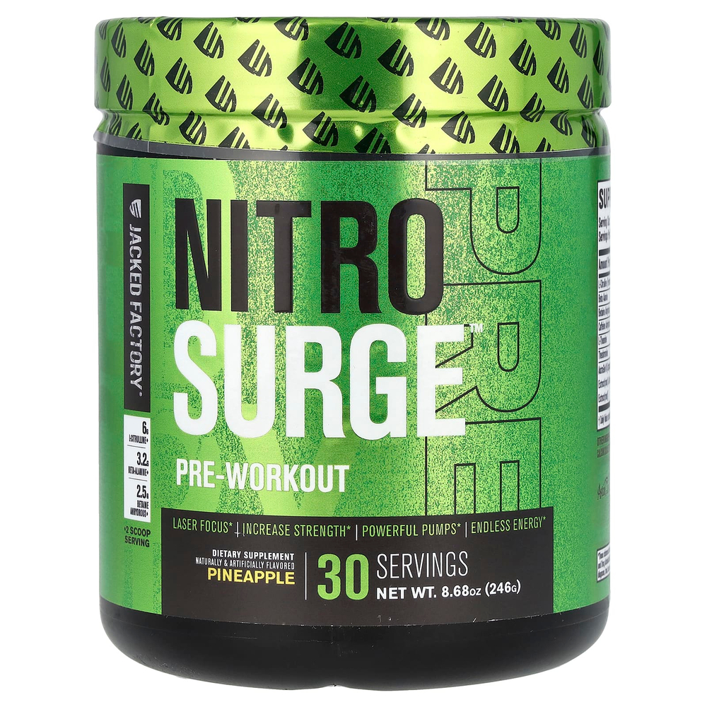 Jacked Factory, Nitro Surge, перед тренировкой, ананас, 246 г (8,68 унции)