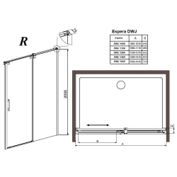 Душевая дверь Radaway Espera DWJ R 120x195 см. правая, профиль хром, стекло прозрачное 380112-01R