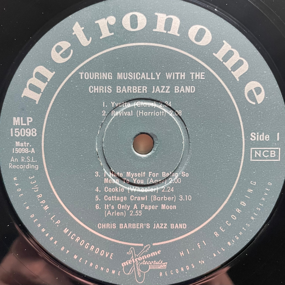 Chris Barber's Jazz Band – Touring Musically With The Chris Barber Jazzband (Дания 1962г.)