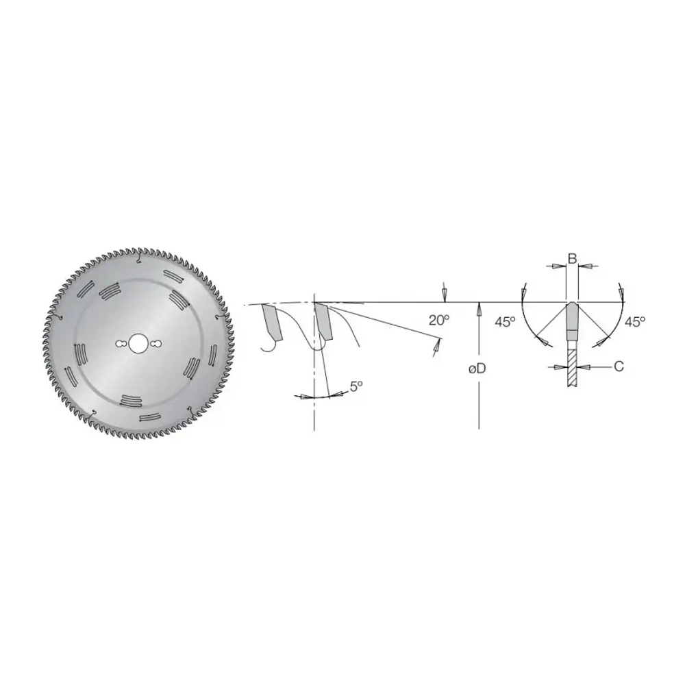 Пильный диск для ЛДСП усиленный бесшумный 300x30x3.2/2.2x96 DSQ DIMAR 95406256