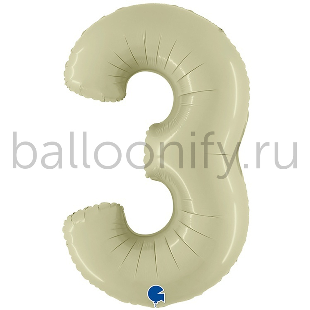 Шар ЦИФРА 3 Сатин Olive Green 40" 102 см