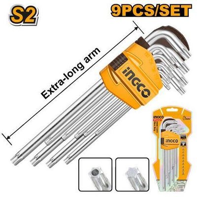 Набор шестигранников TORX Т10-Т50 мм Extra Long INGCO HHK13092 INDUSTRIAL