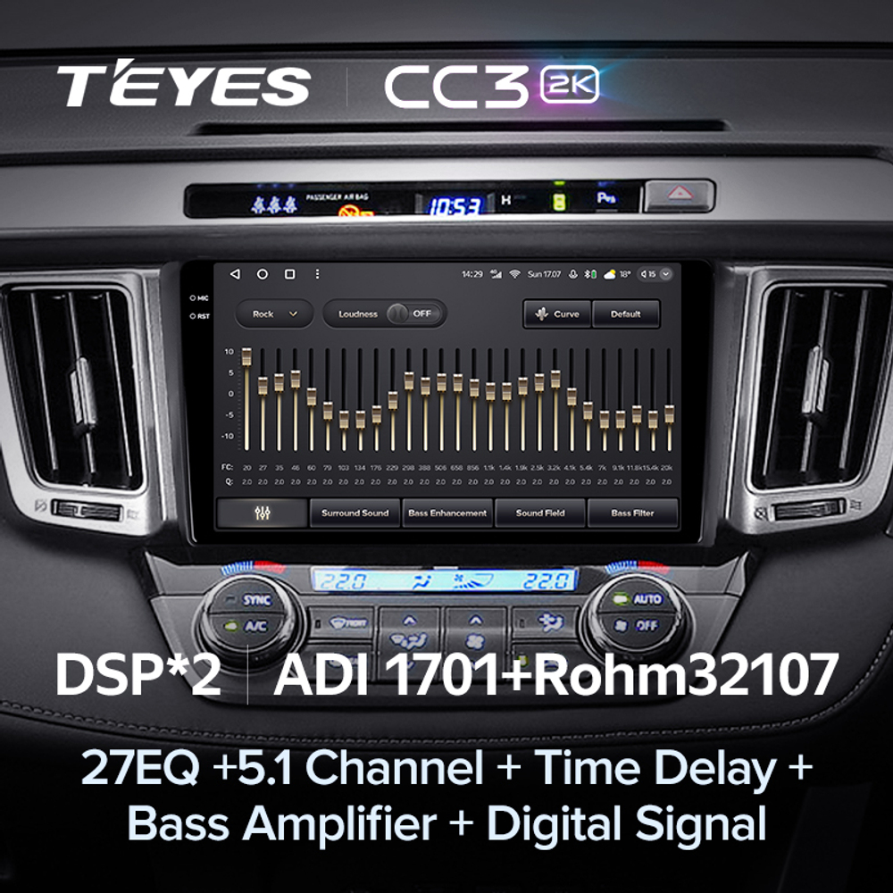 Teyes CC3 2K 9"для Toyota RAV4 2012-2018 (прав)