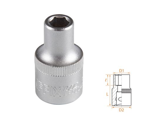 AFFIX (AF00040008) Головка торцевая стандартная шестигранная 1/2", 08 мм