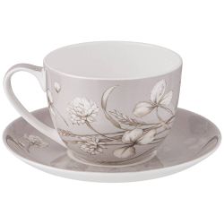 ЧАЙНАЯ ПАРА LEFARD "WHITE FLOWER" 330 МЛ СЕРАЯ (КОР=24НАБ.)