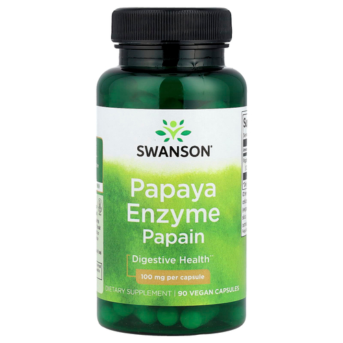 Swanson Vitamins, Фермент папайи папаин, 100 мг, 90 веганских капсул
