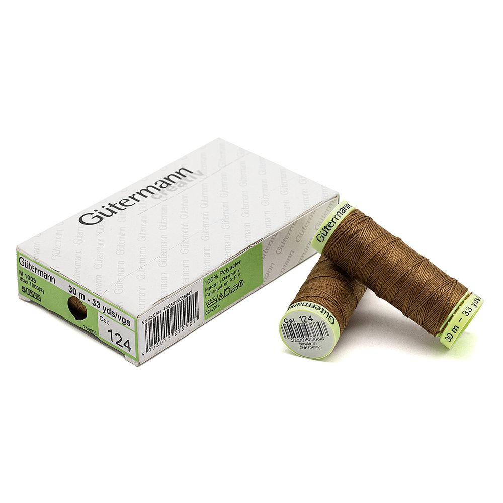 Нитки отделочные Gutermann Top Stitch 30 (30 метров), 5 кат. | 124 золотисто-коричневый