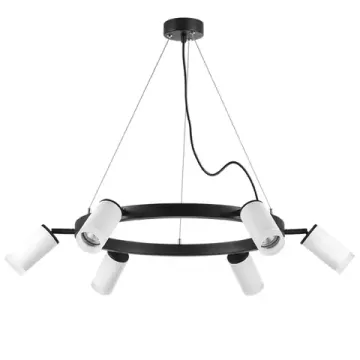 Люстра подвесная с акрилом 6*GU10 LR0163660 черный/белый Rullo Lightstar
