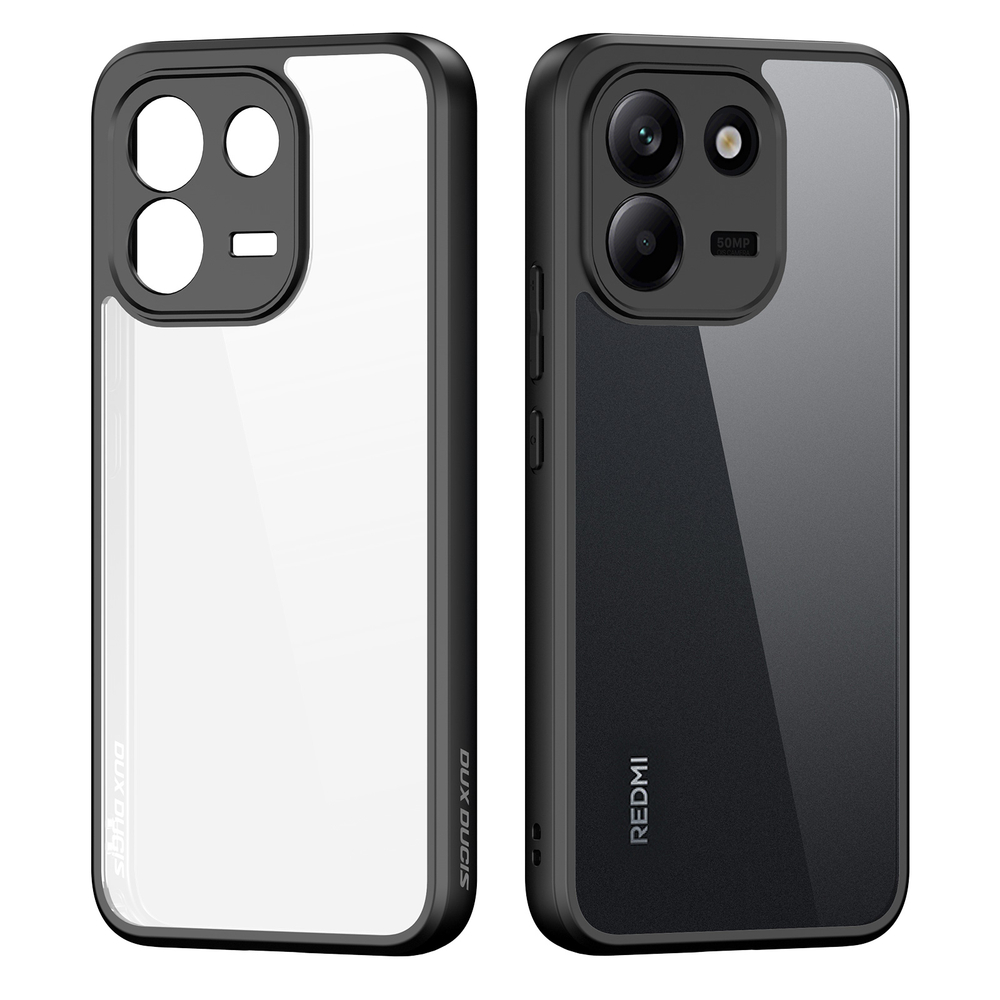 Чехол усиленный прозрачный с черными рамками для Xiaomi Redmi Note 17 Pro+ Plus 5G, серия Aimo Series Case от Dux Ducis