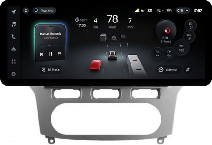 Магнитола для Ford Mondeo 4 2007-2010 (рамка серебро) - Teyes CC4PRO монитор 12.3" 2K QLED + рамка 10, Android 13, Быстрейшая, Snapdragon 778G, ИИ, CarPlay, DSP, 4G SIM-слот