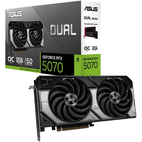 Видеокарта ASUS GeForce RTX 5070 DUAL OC 12GB (DUAL-RTX5070-O12G), (90YV0M17-M0NA00)