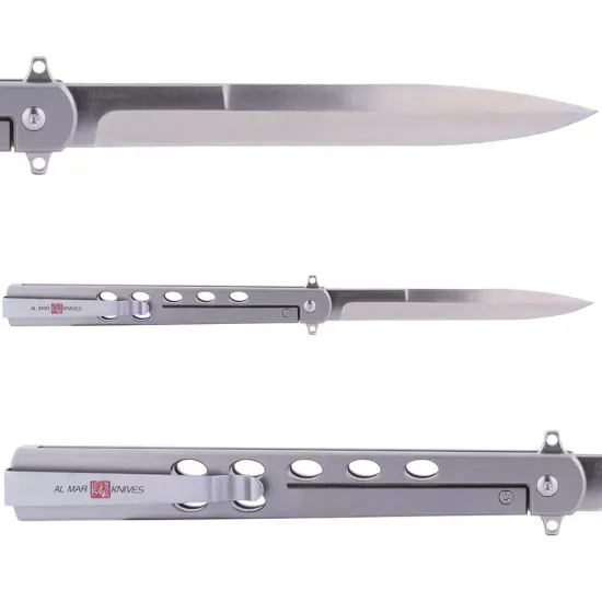 Складной нож Al Mar Slimline Ultralight AL/AMK4046 c клинком из стали D2, рукоять Титановый сплав Titanium TC4 Aloy