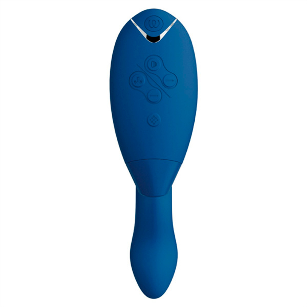 Синий вибратор 20,3см с вакуумным стимулятором Womanizer Duo 2 Blueberry WZ142SG5
