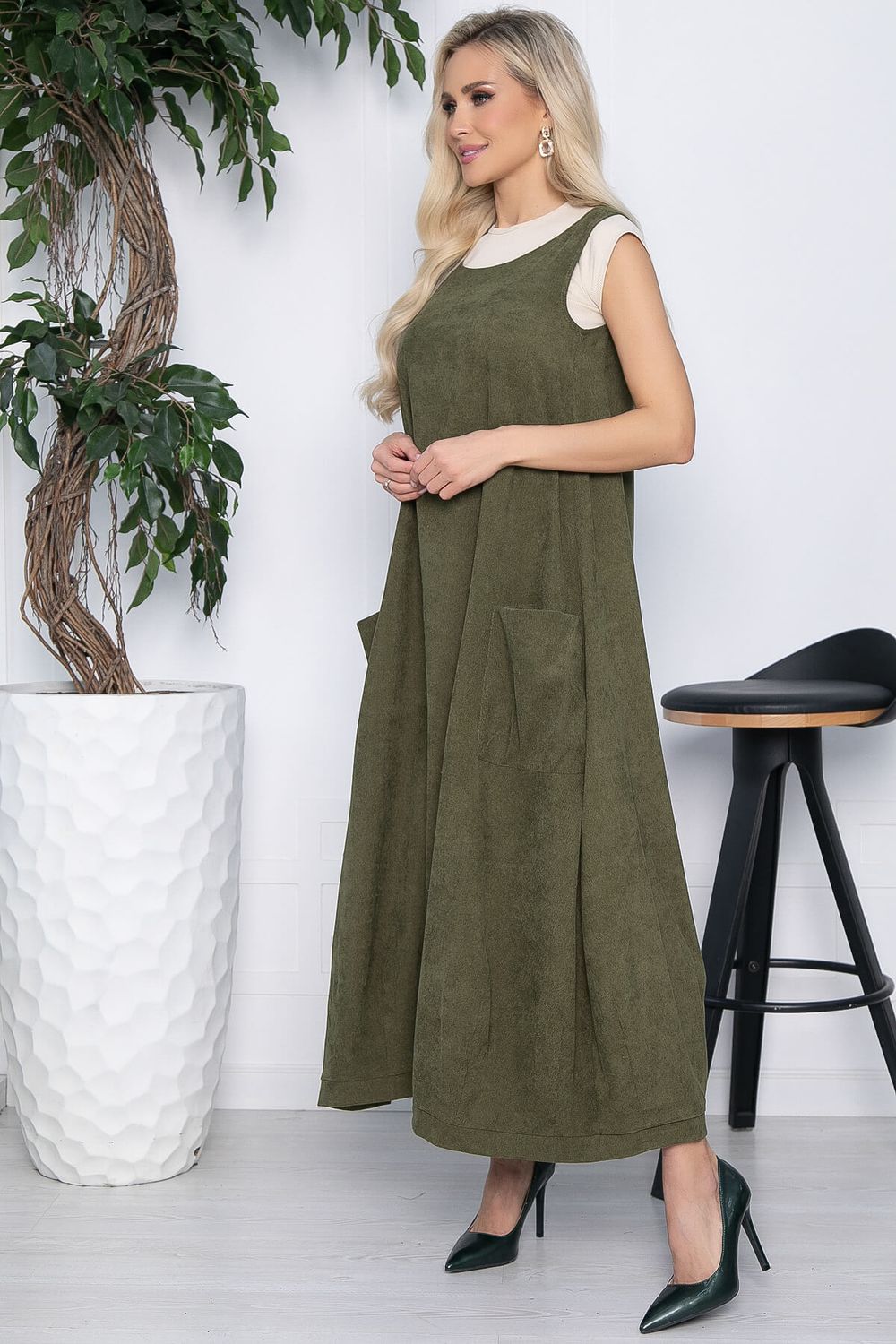 Сарафан В стиле бохо (хаки) П10627 LT Collection