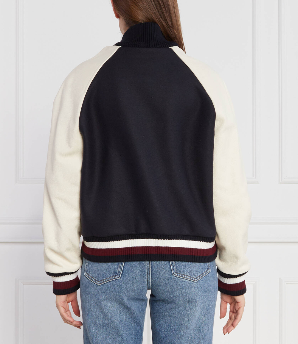 хлопковая куртка imd leather wool blend bomber Tommy Hilfiger - темно-синий(WW0WW39152)