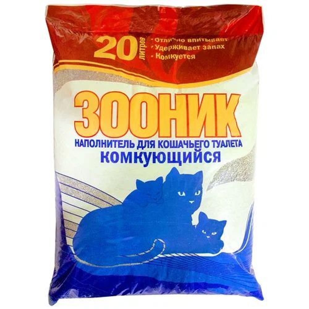Комкующийся наполнитель Зооник для кошачьих туалетов 20 л Комкующийся наполнитель Зооник для кошачьих туалетов 20 л