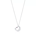 Подвеска из серебра 925 с розовым сапфиром💗, Open heart Pink sapphire 16мм, Tiffany ✨Exclusive ✨В наличии