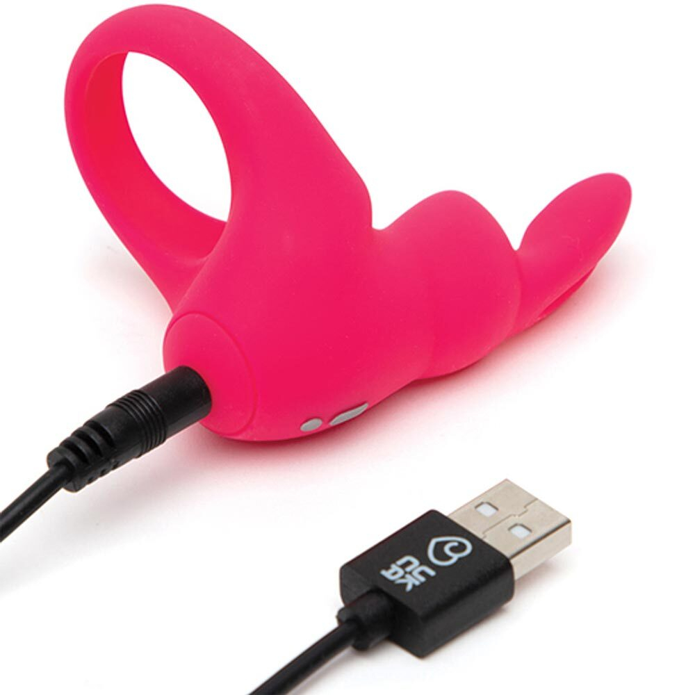 Розовое эрекционное виброкольцо Happy Rabbit Rechargeable Rabbit Cock Ring (Цвет: розовый)
