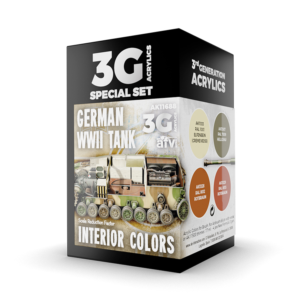 Набор красок AK Interactive German Army Pre-WWII Colors Set 3G, 4 краски