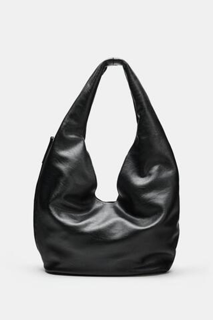 ZARA БОЛЬШАЯ СУМКА НА ПЛЕЧО, ЧЕРНЫЙ