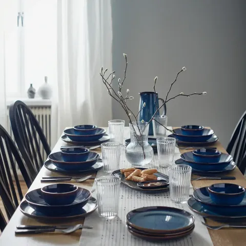 Глубокая тарелка IKEA GLADELIG (ГЛАДЕЛИГ), Синий, 21 см