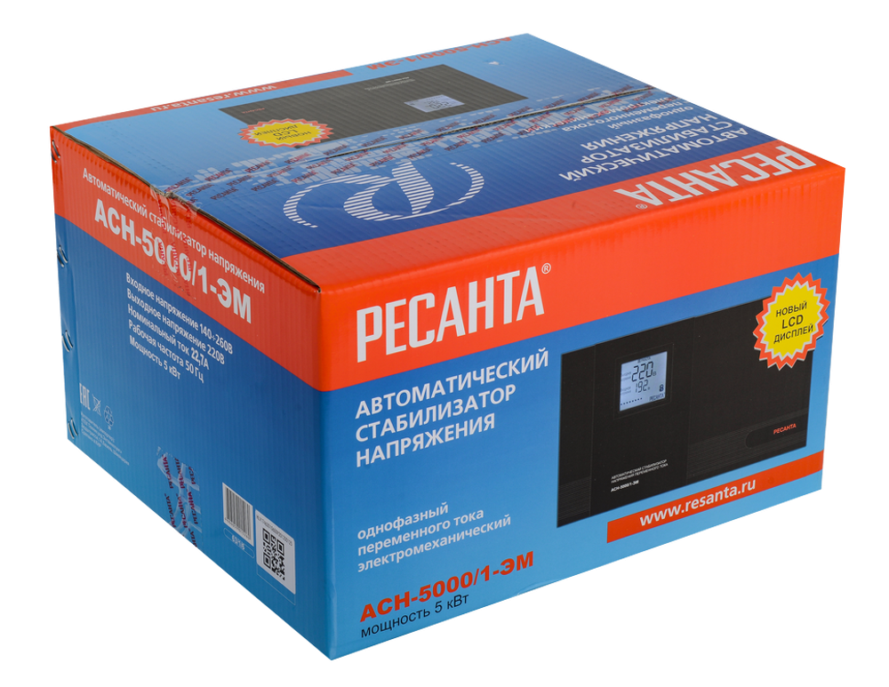 Стабилизатор напряжения Ресанта АСН-5000/1-ЭМ
