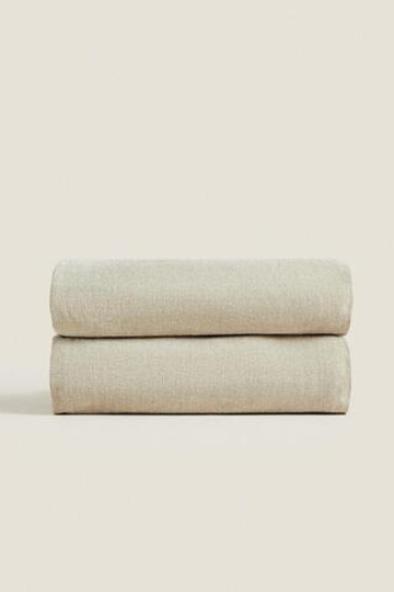 ZARA HOME ПЛЕД ИЗ СИНЕЛИ, СВЕТЛО-КОРИЧНЕВЫЙ